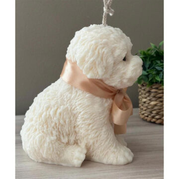 Molde De Silicona Para Velas Yeso Resina Perrito Caniche - Imagen 5