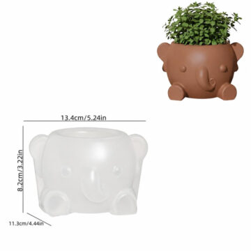 Molde De Silicona Para Yeso Cemento Maceta Vaso Elefante - Imagen 6