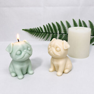 Molde De Silicona Perrito Pug Para Vela Jabon Resina Epoxi - Imagen 2