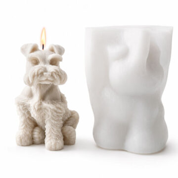 Molde De Silicona Perrito Schnauzer Para Velas Jabón Yeso Resina
