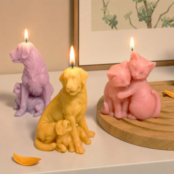 Molde De Silicona Vela Perro Con Cachorro Para Yeso Resina - Imagen 2