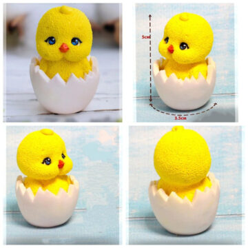 Molde De Silicona Pollito En Cascaron Para Velas Jabon Resina - Imagen 2