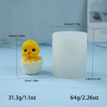 Molde De Silicona Pollito En Cascaron Para Velas Jabon Resina - Imagen 4