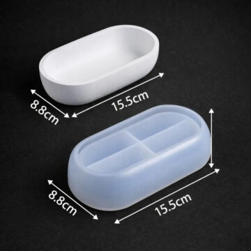Molde De Silicona Porta Portavelas Oval 15cm Para Resina Y Yeso - Imagen 3