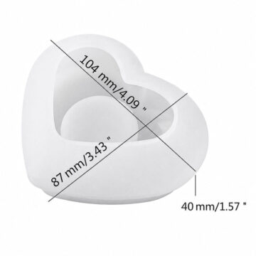Molde De Silicona Porta Vela En Forma Corazon Resina Epoxi - Imagen 3