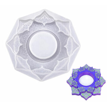 Molde De Silicona Portavelas Mandala Para Yeso Cemento Y Resima