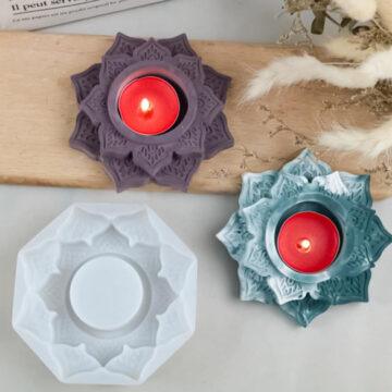 Molde De Silicona Portavelas Mandala Para Yeso Cemento Y Resima - Imagen 2