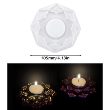Molde De Silicona Portavelas Mandala Para Yeso Cemento Y Resima - Imagen 3