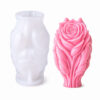 Molde De Silicona Rosa 3D Para Velas Jabones Resina Yeso