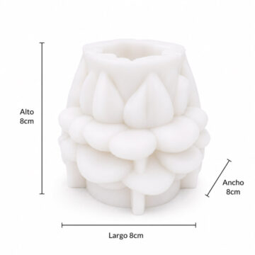 Molde De Silicona Rosa Flor 3D Para Velas Artesanales 8cm - Imagen 3