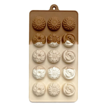 Molde De Silicona Rosas Girasoles 15 Cavidades Bombones Chocolate