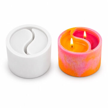 Molde De Silicona Yin Yang Para Velas Macetas Cemento Y Resina