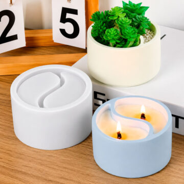 Molde De Silicona Yin Yang Para Velas Macetas Cemento Y Resina - Imagen 2