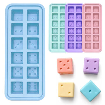 Molde De Silicona 12 Dados Cuadrados Para Jabon Velas Resina