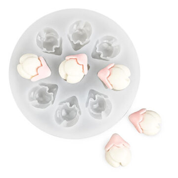 Molde De Siolicona Mini Capullo Flor Para Porcelana Fria Resina Epoxi