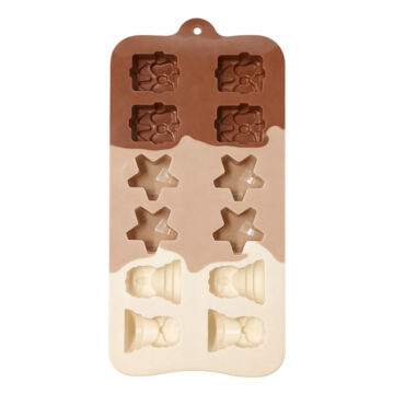 Molde Silicona En Forma De Regalo Estrella Campana 12 Bombones Chocolate - Imagen 2