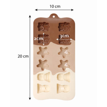 Molde Silicona En Forma De Regalo Estrella Campana 12 Bombones Chocolate - Imagen 3