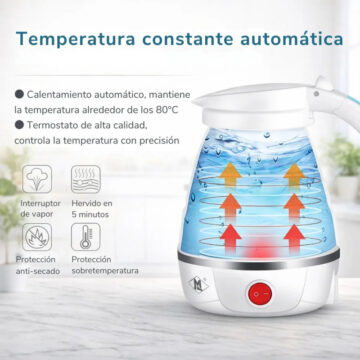 Pava Electrica Jarra De Silicona Plegable 600ml Calentador 220v 600w - Imagen 3