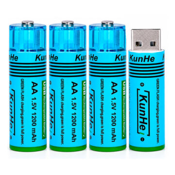 Pila AA x4 Recargable USB 1200mAh Con Tapa Magnética