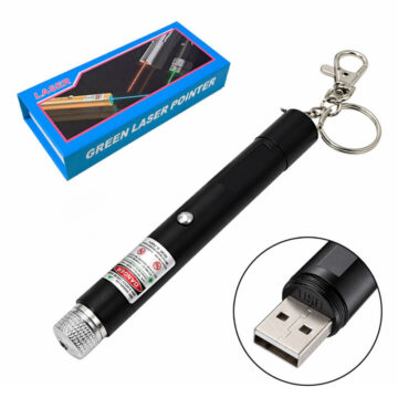 Puntero Laser Recgarble Por USB Luz Verde 1 Filtro