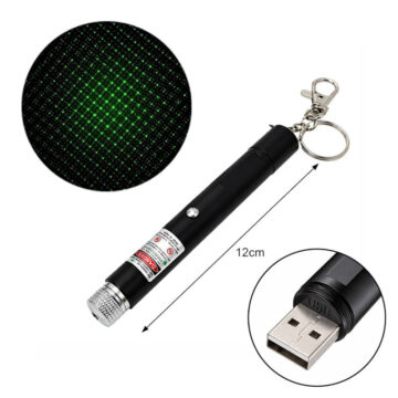 Puntero Laser Recgarble Por USB Luz Verde 1 Filtro - Imagen 2