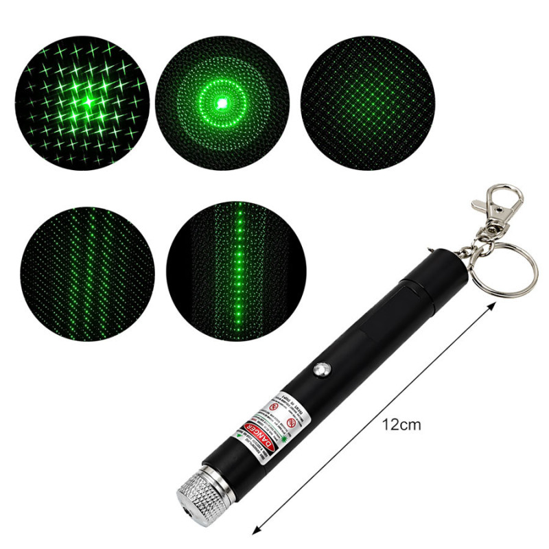 Puntero Laser Recgarble Por USB Luz Verde 5 Filtros - Imagen 2