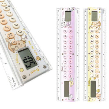 Regla Calculadora Escolar 8 Digitos Con Reloj Digital 20cm 8 Pulgadas