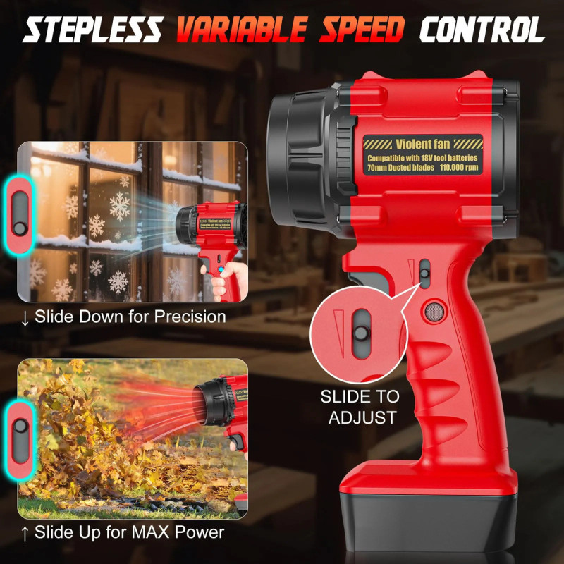 Soplador De Alta Potencia 110000 Rpm Inalambrico Bateria 18v - Imagen 4