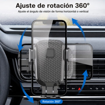 Soporte Celular Auto Rejilla Universal 360° Ajustable Bloqueo Automático - Imagen 2