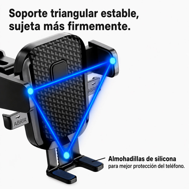 Soporte Celular Auto Rejilla Universal 360° Ajustable Bloqueo Automático - Imagen 3