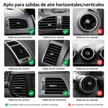 Soporte Celular Auto Rejilla Universal 360° Ajustable Bloqueo Automático - Imagen 5