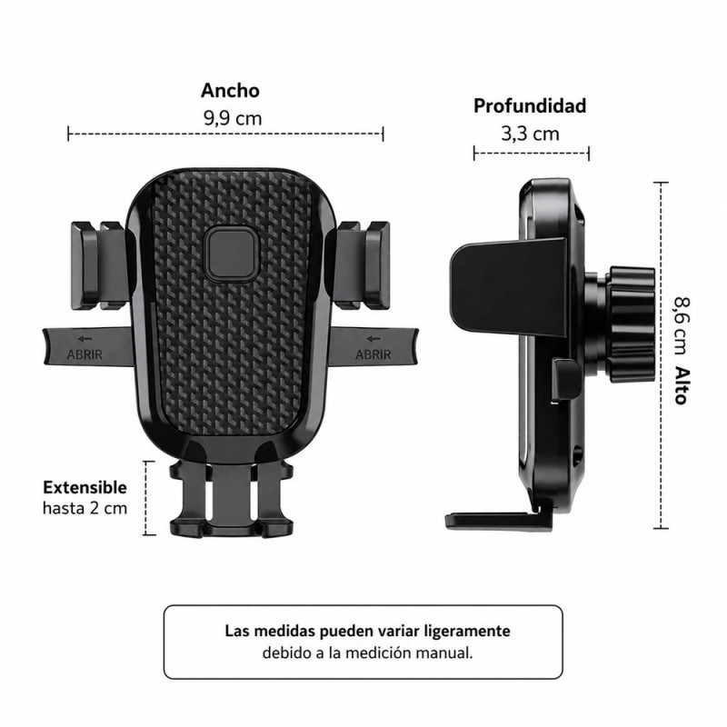 Soporte Celular Auto Rejilla Universal 360° Ajustable Bloqueo Automático - Imagen 6