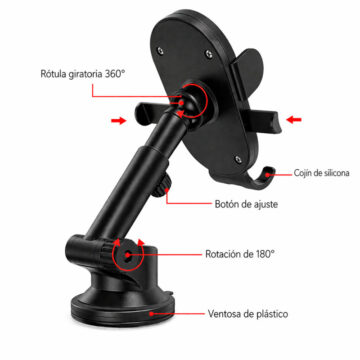 Soporte Celular Auto Universal Con Ventosa Ajustable 360° Antivibración - Imagen 4