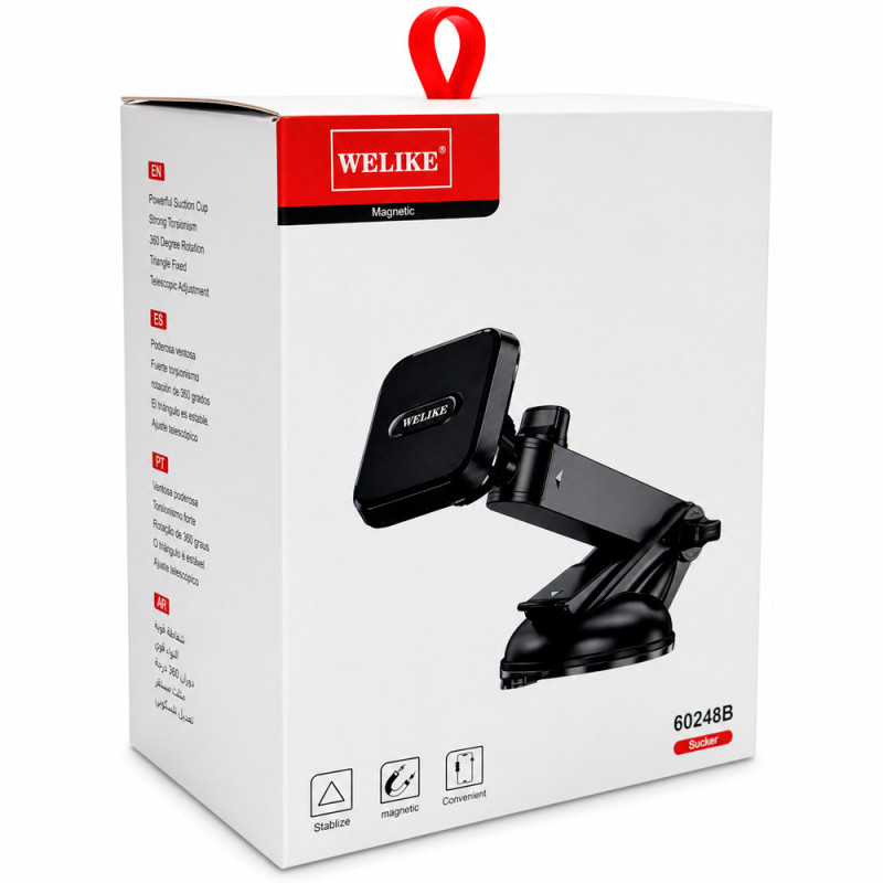 Soporte Magnético Para Celular Auto Con Ventosa Ajustable 360° - Imagen 2