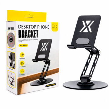 Soporte Porta Celular Ajustable De Escritorio Metálico Plegable Antideslizante