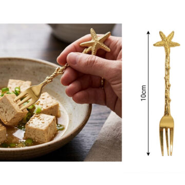 Tenedores Dorados x6 Para Postres Y Catering Diseños Varios - Imagen 3