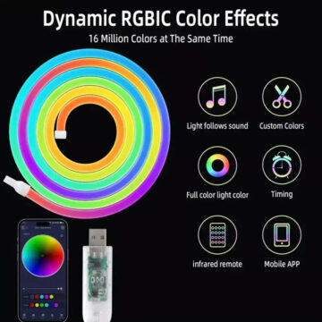 Tira LED De Neon RGB 5 Metros USB Aplicacion Y Control Remoto - Imagen 3