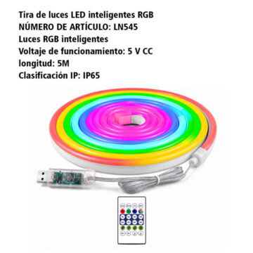 Tira LED De Neon Rgbic 5 Metros Conexión USB Y Control Remoto - Imagen 3