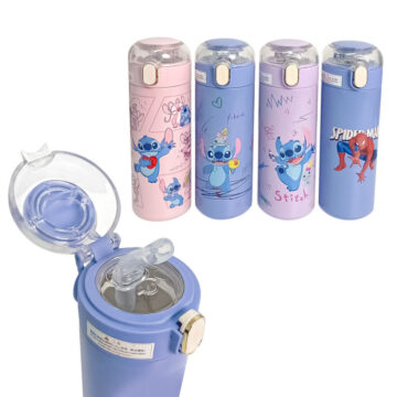 Vaso Termico Infantil Tapa Hermetica Boquilla De Silicona Varios Personajes 400ml