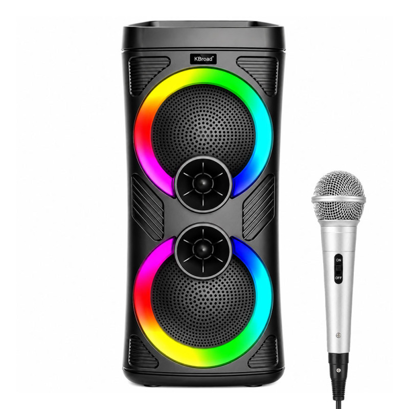 Parlante 6.5 Recargable USB con Micrófono Karaoke