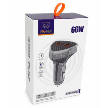 Cargador De Auto Puerto PD 2 USB Tipo-C Carga Rapida 66w
