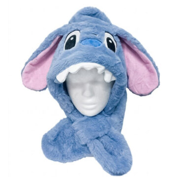 Gorro De Peluche Stich Con Cubre Cuello Niños Y Adultos