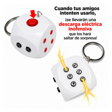 Alternative view of Llavero Dado Con Laser Rojo Linterna Y Shock De Broma
