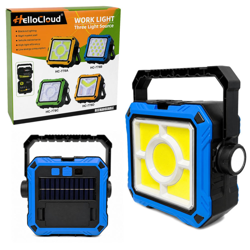 Reflector de Emergencia Recargable Solar con Linterna LED